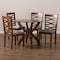 Baxton Studio Aspen Grey Upholstered and Walnut Wood 5-Piece Dining Set 169-9883-10901 - alternate 3